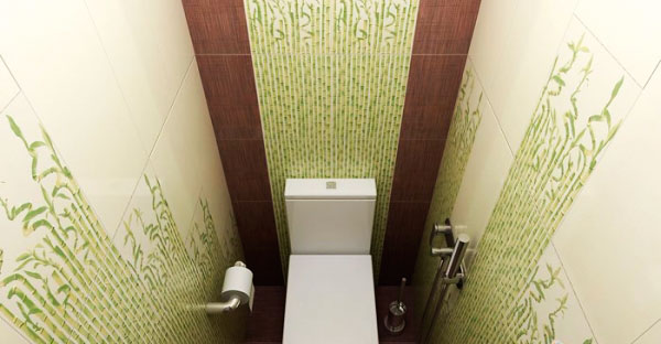 Фото дизайна отделки туалета пластиковыми панелями