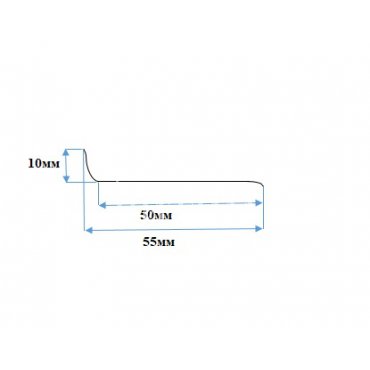 Нащельник ПВХ (пластиковый откос наружный) 55×10×3000 мм чертеж